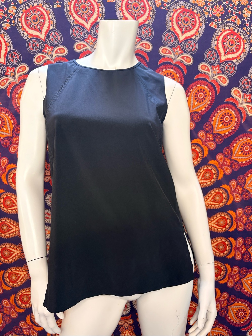 Athleta “Zephyr Refined” Black Sleeveless Tank with Side Slits